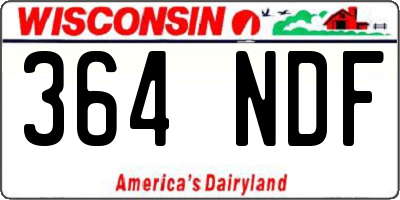 WI license plate 364NDF