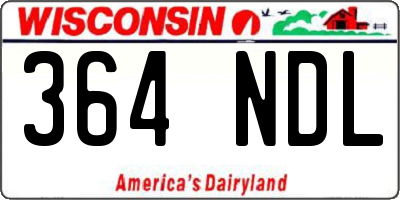 WI license plate 364NDL