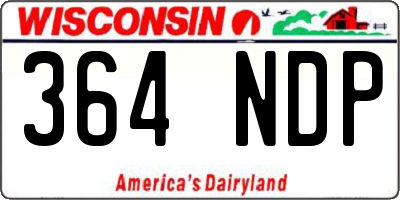 WI license plate 364NDP