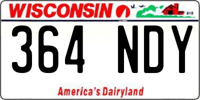 WI license plate 364NDY