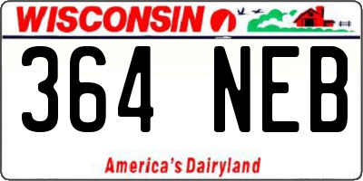 WI license plate 364NEB