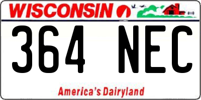 WI license plate 364NEC