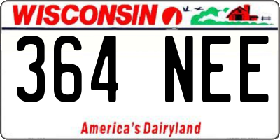 WI license plate 364NEE