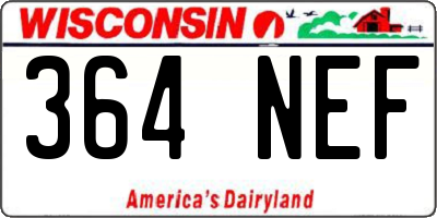 WI license plate 364NEF