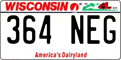 WI license plate 364NEG