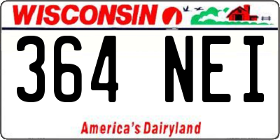 WI license plate 364NEI