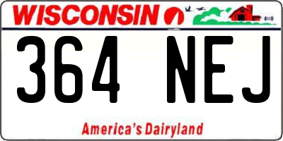 WI license plate 364NEJ
