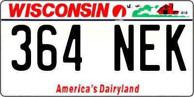 WI license plate 364NEK