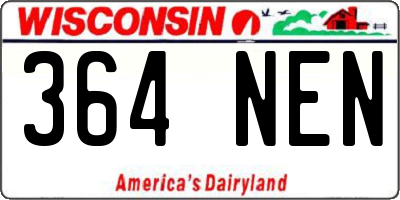 WI license plate 364NEN