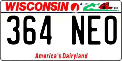 WI license plate 364NEO