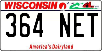 WI license plate 364NET