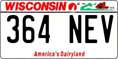 WI license plate 364NEV