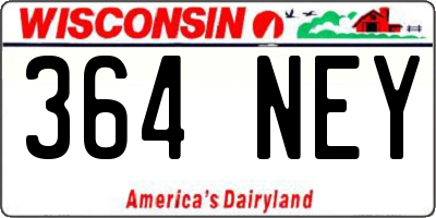 WI license plate 364NEY