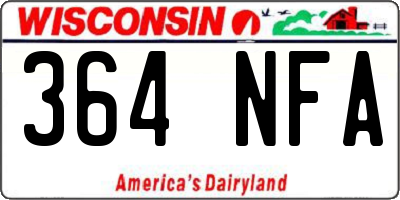 WI license plate 364NFA