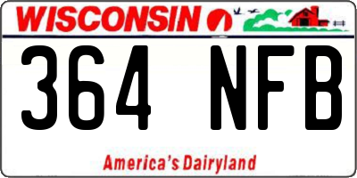 WI license plate 364NFB