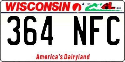 WI license plate 364NFC