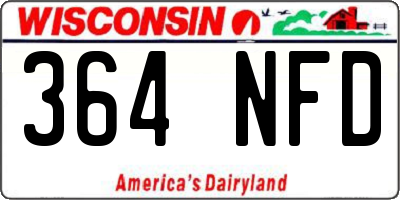 WI license plate 364NFD