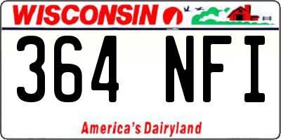 WI license plate 364NFI