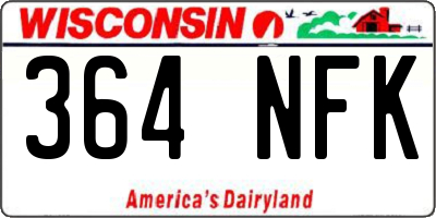 WI license plate 364NFK