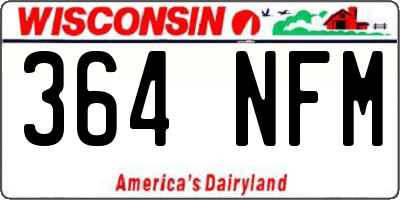 WI license plate 364NFM