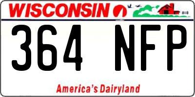 WI license plate 364NFP