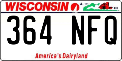 WI license plate 364NFQ