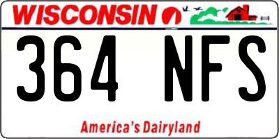 WI license plate 364NFS