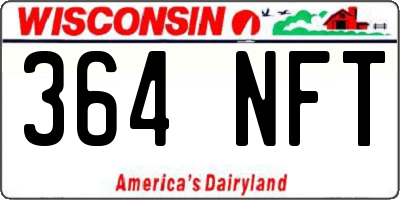 WI license plate 364NFT