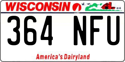 WI license plate 364NFU
