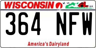 WI license plate 364NFW
