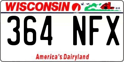 WI license plate 364NFX