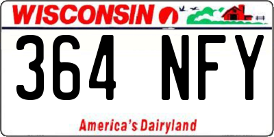 WI license plate 364NFY