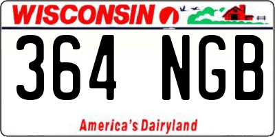 WI license plate 364NGB