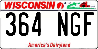 WI license plate 364NGF