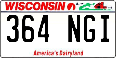 WI license plate 364NGI