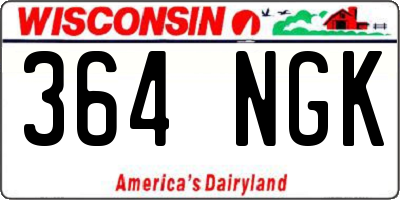WI license plate 364NGK
