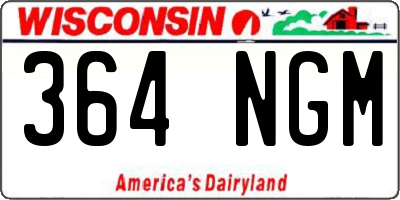 WI license plate 364NGM