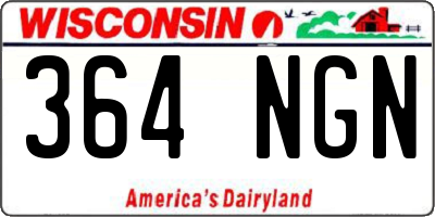 WI license plate 364NGN
