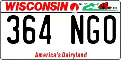 WI license plate 364NGO