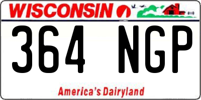 WI license plate 364NGP