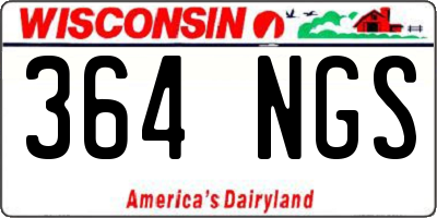 WI license plate 364NGS