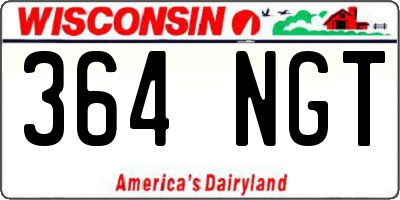 WI license plate 364NGT