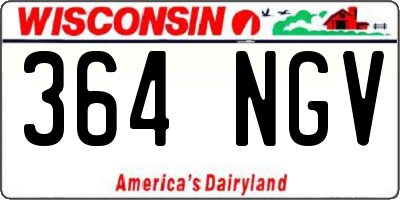 WI license plate 364NGV