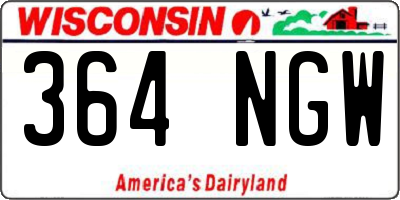 WI license plate 364NGW
