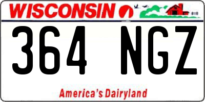 WI license plate 364NGZ