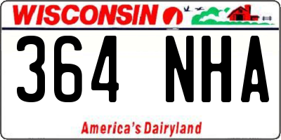WI license plate 364NHA