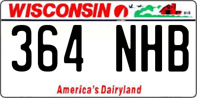 WI license plate 364NHB