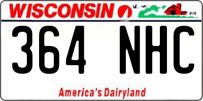 WI license plate 364NHC