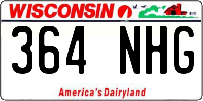 WI license plate 364NHG