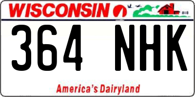 WI license plate 364NHK